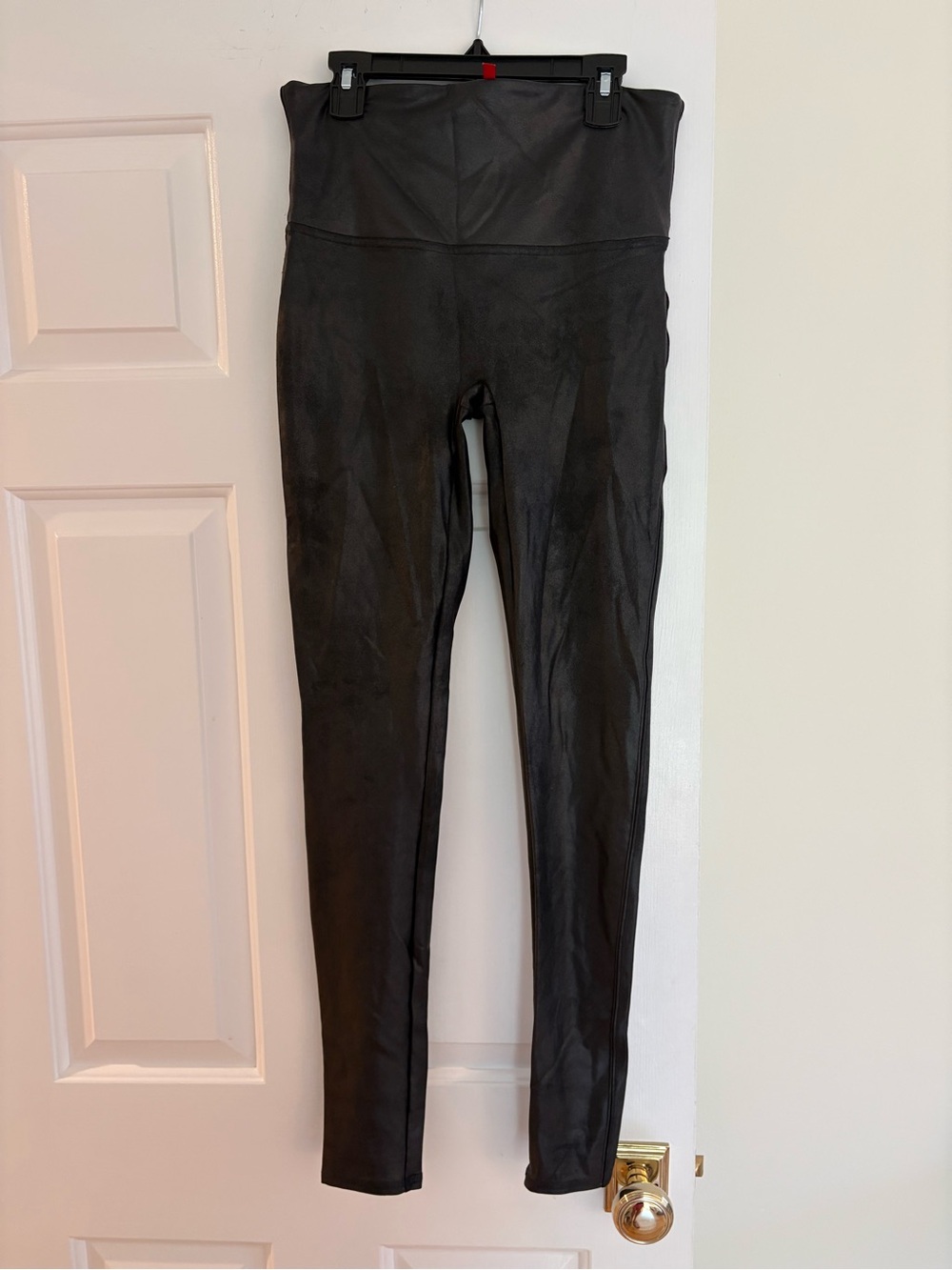 Spanx Black High-Waist Faux Leather Leggings